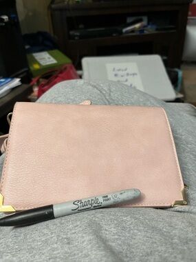 Urban Expressions Blush Pink Crossbody Bag with Gold Accents